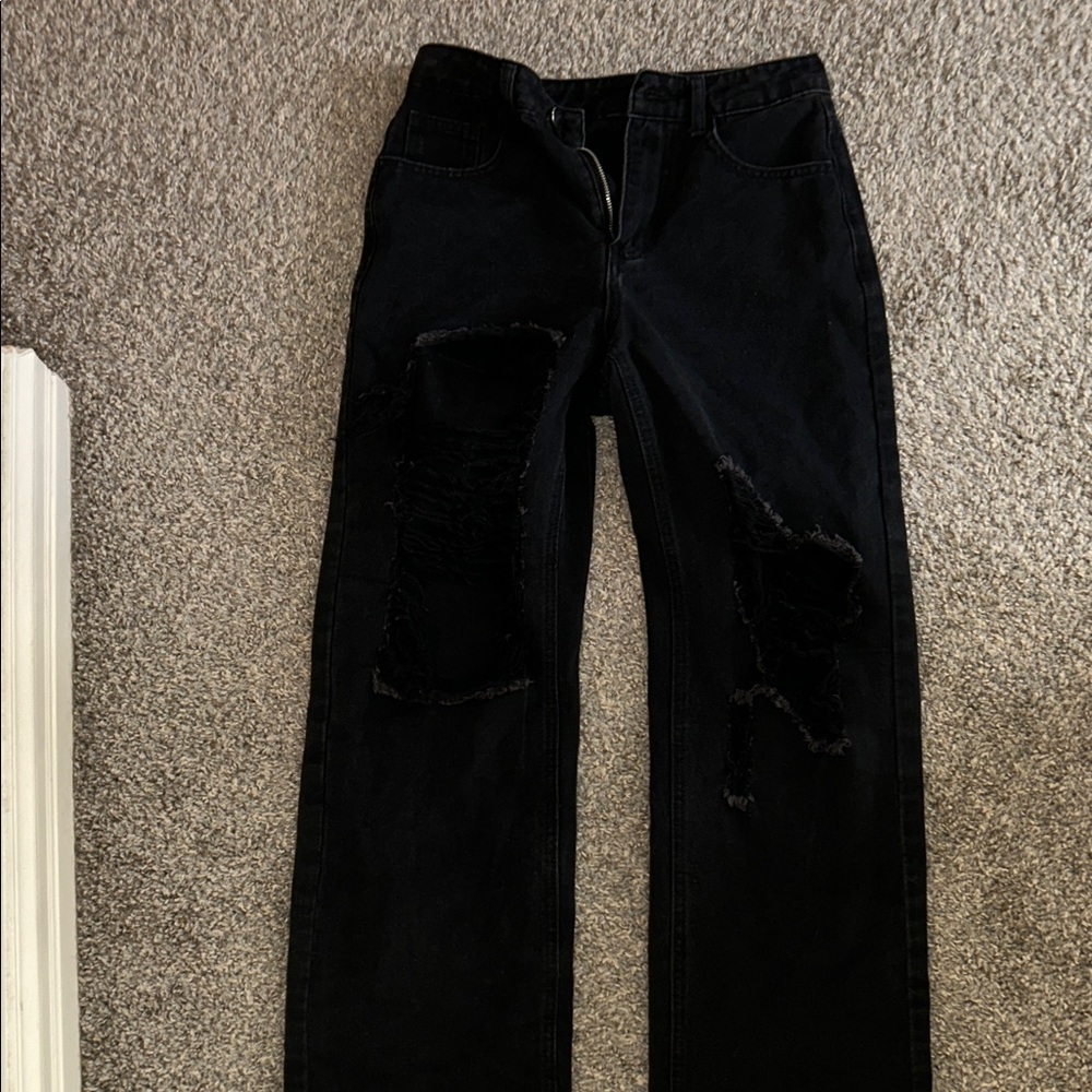 Source Unknown Black Flare & Wide Leg Jeans